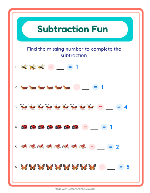 Find the Missing Number — Insects and Bugs