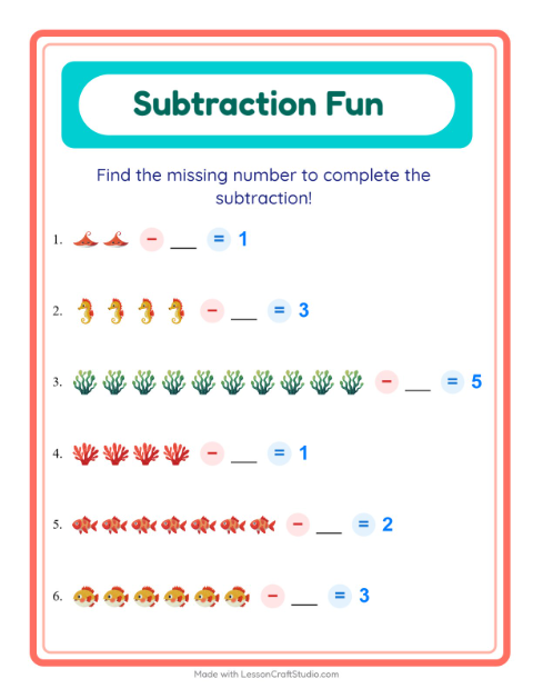 Find the Missing Number — Ocean Life