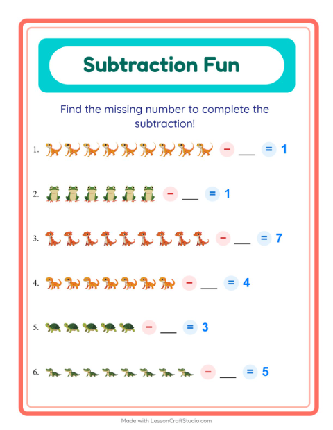 Find the Missing Number — Reptiles and Amphibians
