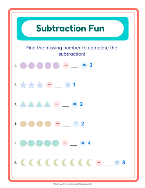 Preview of Find the Missing Number — Shapes — Grade 1