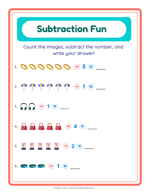 Subtract a Number with Accessories