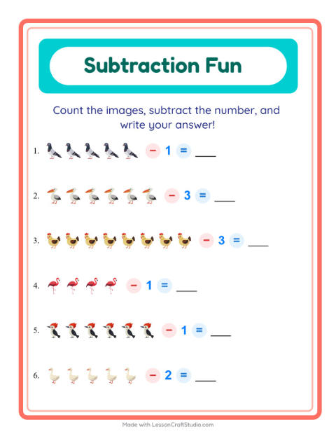 Subtract a Number with More Birds