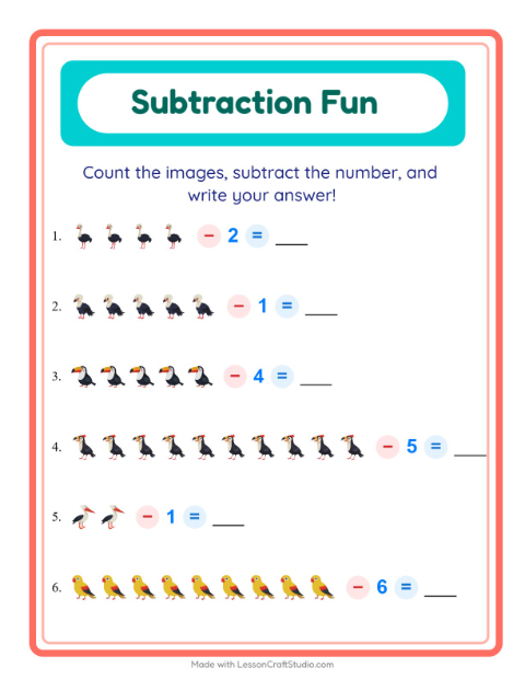 Subtract a Number with Birds