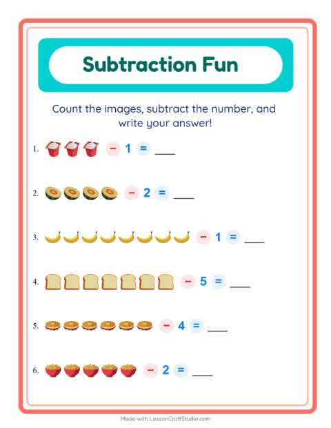 Subtract a Number with Breakfast