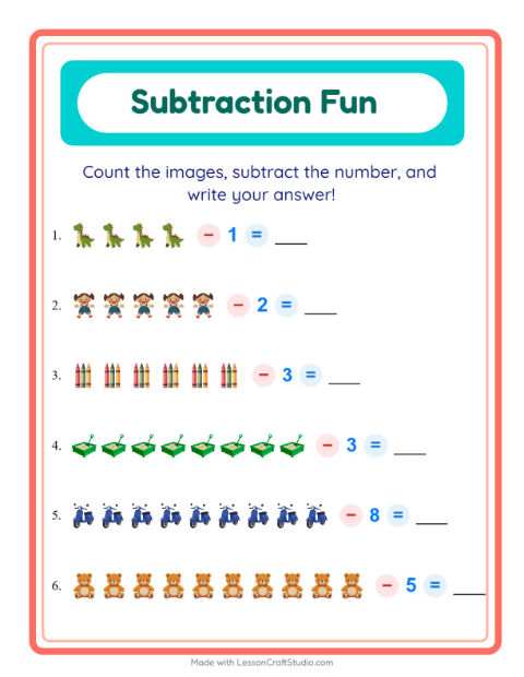 Subtract a Number with Toys