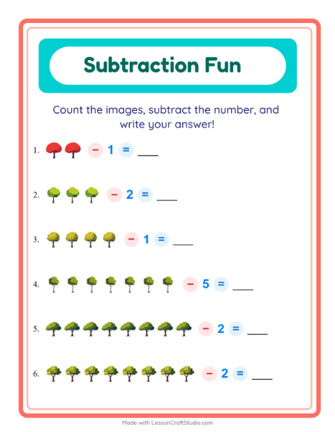 Subtract a Number with Trees