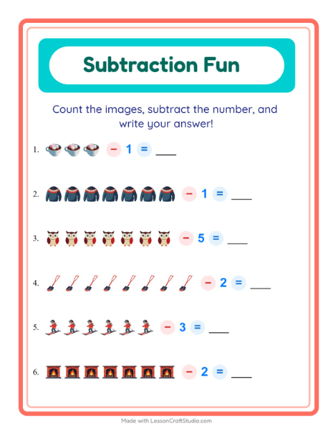 Preview of Find And Count worksheet featuring Winter for kindergarten