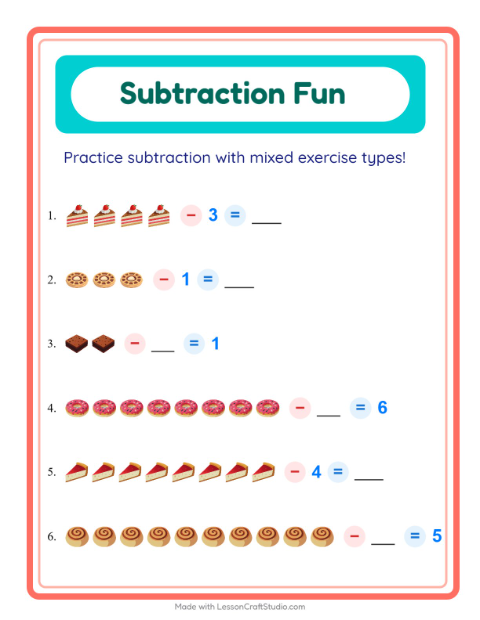 Mixed Subtraction with Bakery Treats