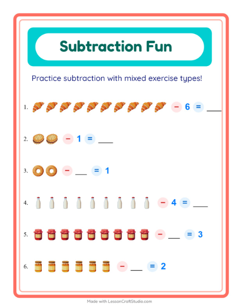 Mixed Subtraction with Breakfast