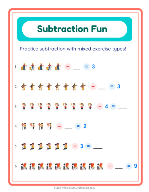 Preview of Mixed Subtraction with Community Helpers — Grade 1