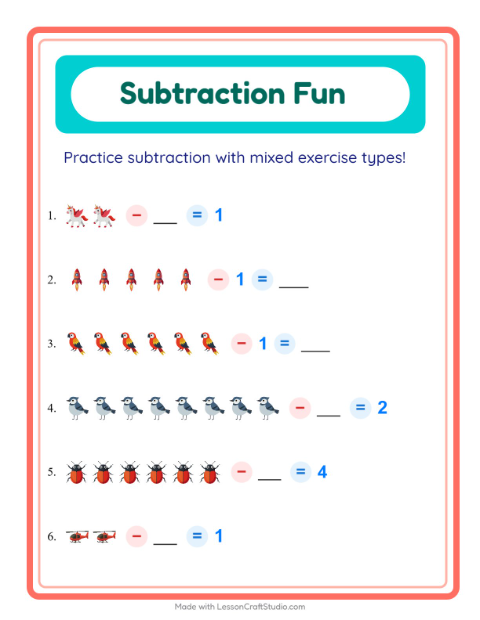 Mixed Subtraction with Things That Fly