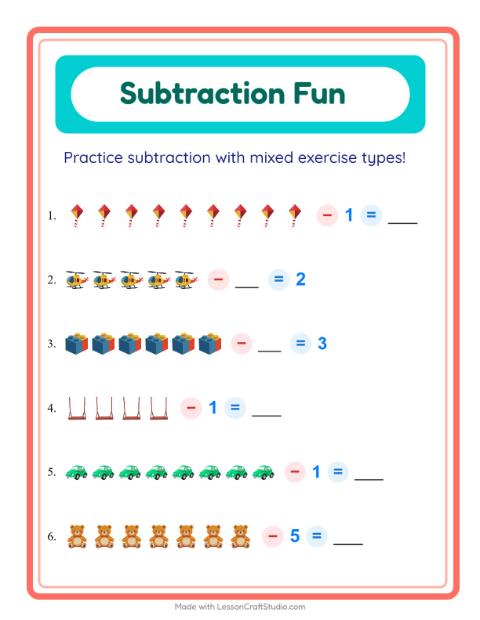Mixed Subtraction with Toys
