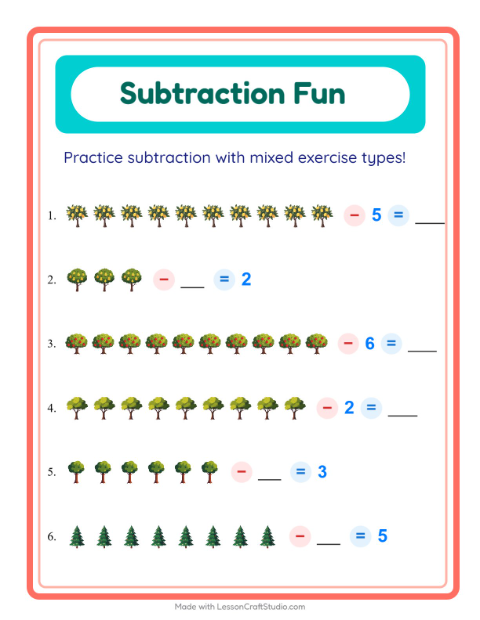 Mixed Subtraction with Trees