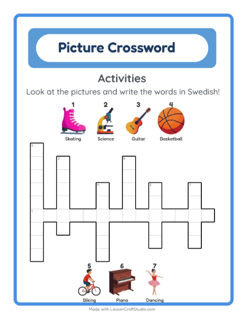 Picture crossword – Activities