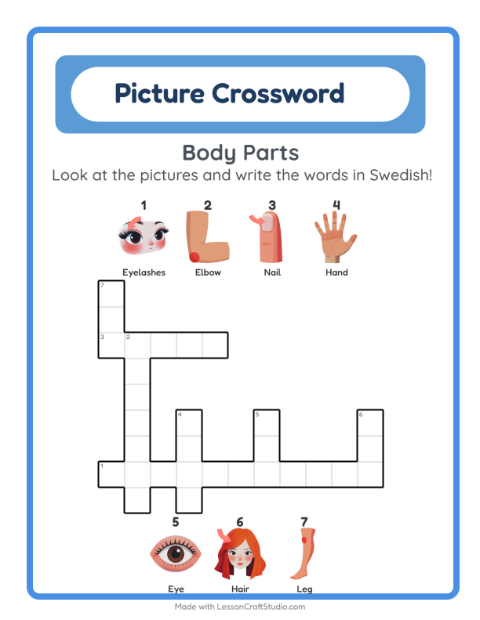 Picture crossword – Body Parts