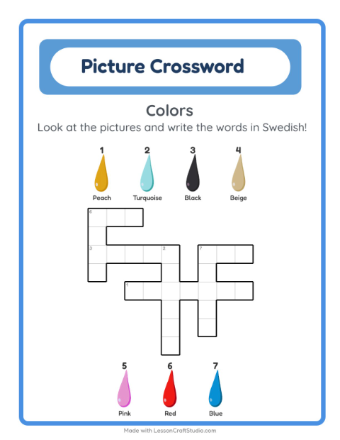 Picture crossword – Colors