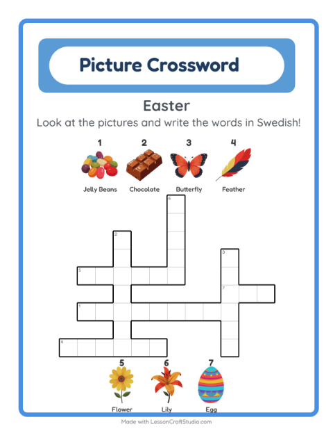 Picture crossword – Easter