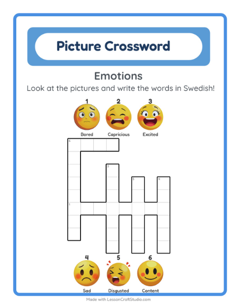 Picture crossword – Feelings