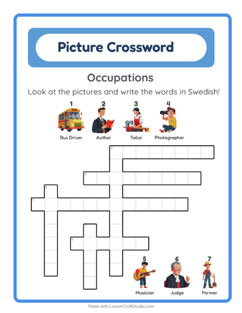Picture crossword – Community Helpers