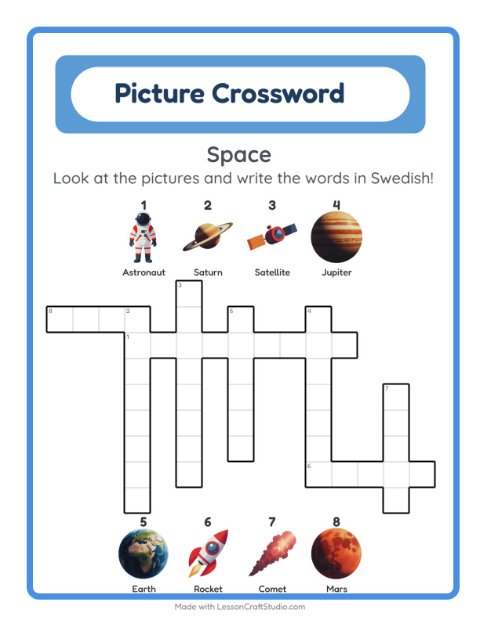 Picture crossword – Space
