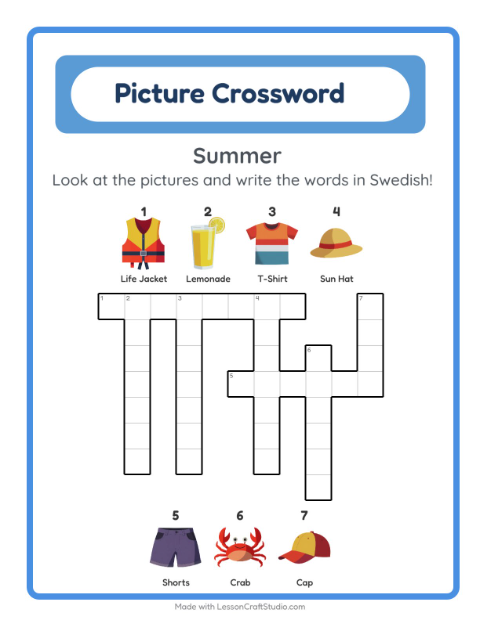 Picture crossword – Summer