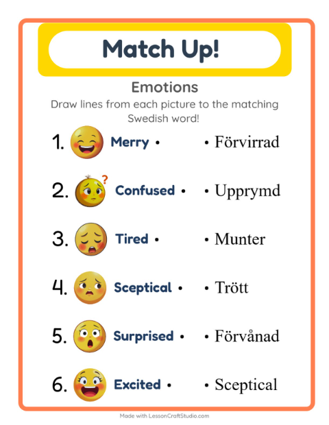 Picture-word match – Feelings