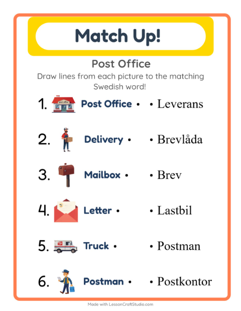 Picture-word match – Post Office