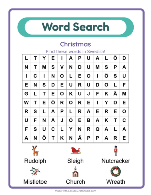 Picture word search – Christmas