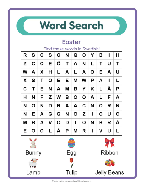 Picture word search – Easter