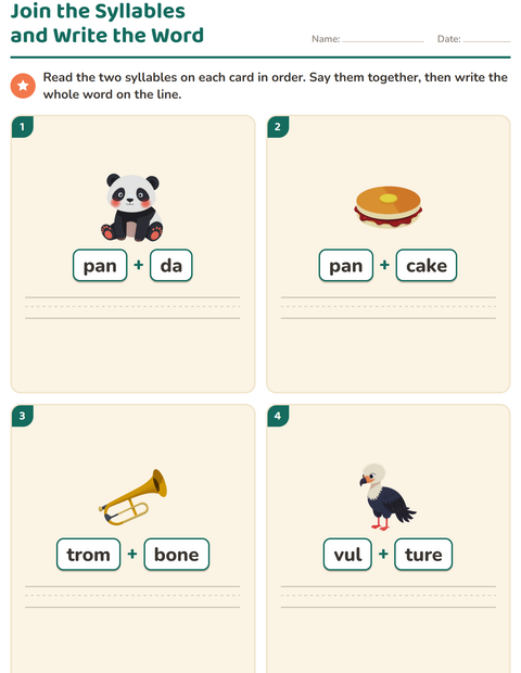Preview of Word Families worksheet for grade 1