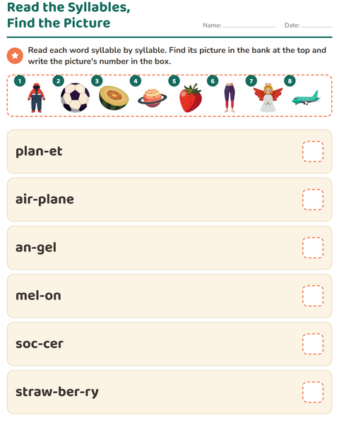 Preview of Word Families worksheet for grade 1