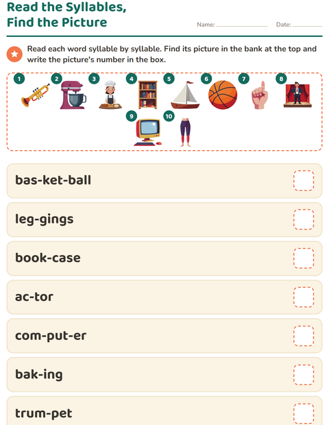 Preview of Word Families worksheet for grade 1