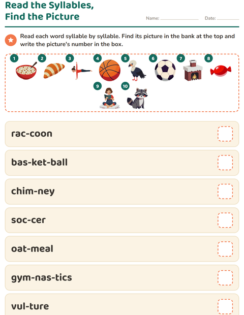 Preview of Word Families worksheet for grade 1