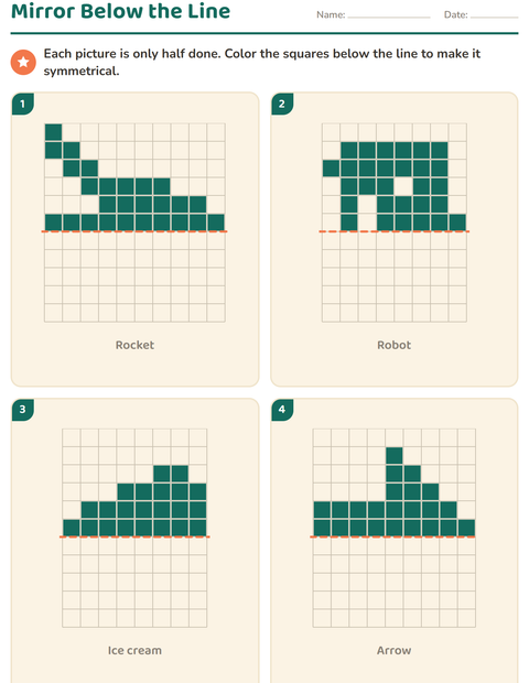 Preview of Mirror Below the Line: Horizontal Symmetry