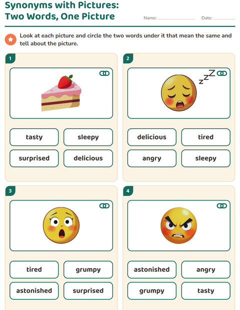 Preview of Synonyms worksheet for grade 1