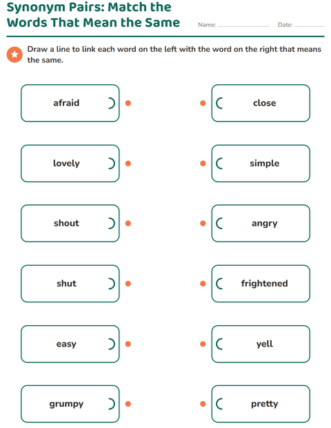 Preview of Synonyms worksheet for grade 2
