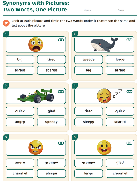 Synonyms with Pictures: Two Words, One Picture