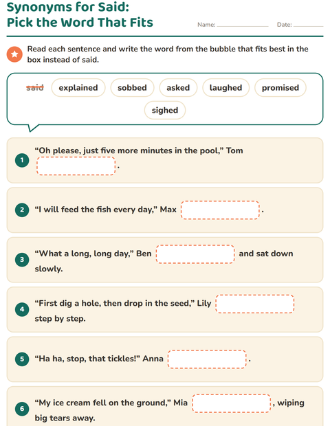 Preview of Synonyms worksheet for grade 2