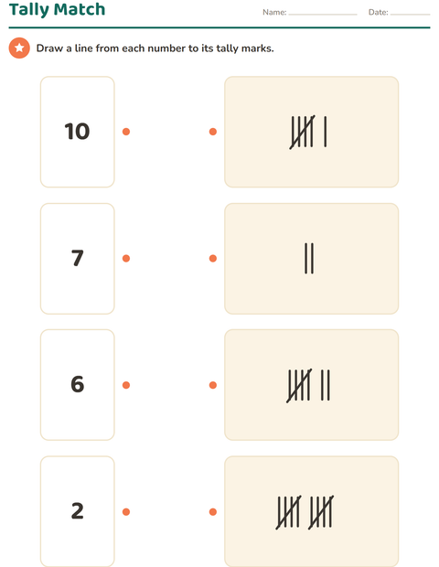 Preview of Tally Marks worksheet for kindergarten