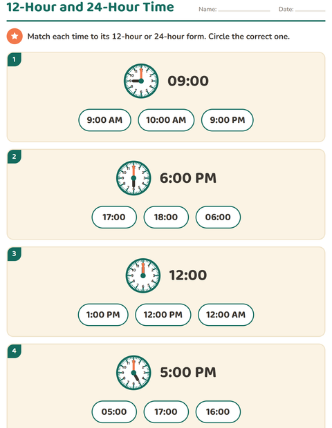 Preview of Telling Time worksheet for grade 3