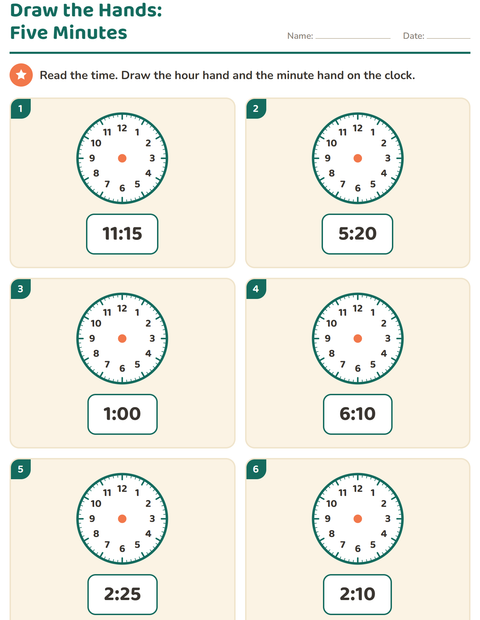 Preview of Telling Time worksheet for grade 1