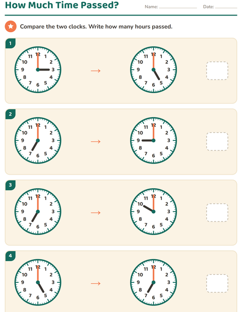 Grade 3 Telling Time Worksheets: To the Minute, Elapsed Time, and 24-Hour Clocks — 5