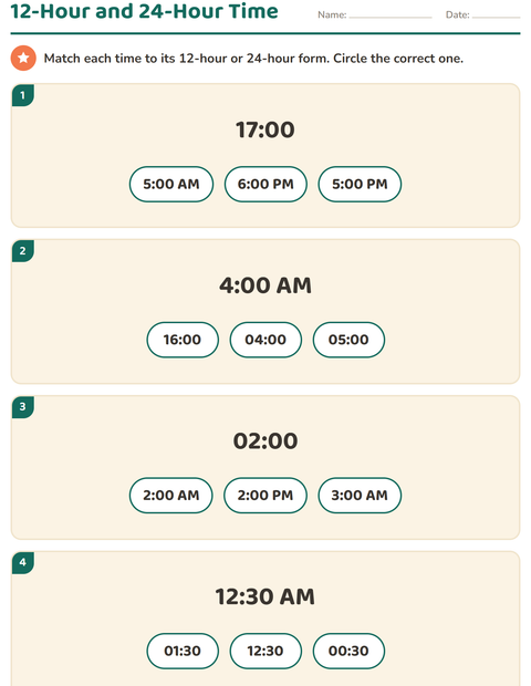 Preview of Telling Time worksheet for grade 3