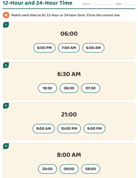 Preview of Telling Time worksheet for grade 3
