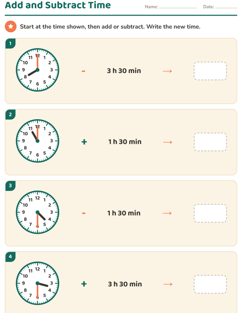 Preview of Telling Time worksheet for grade 3