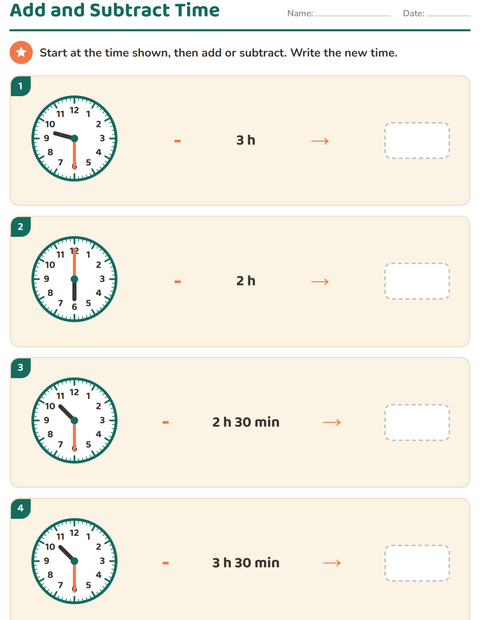 Preview of Telling Time worksheet for grade 3
