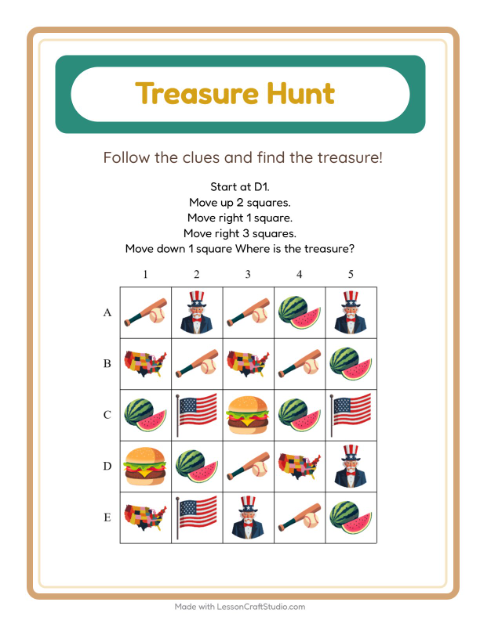 Treasure Hunt with 4th of July