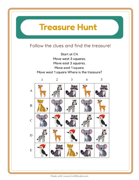 Treasure Hunt with Zoo Animals