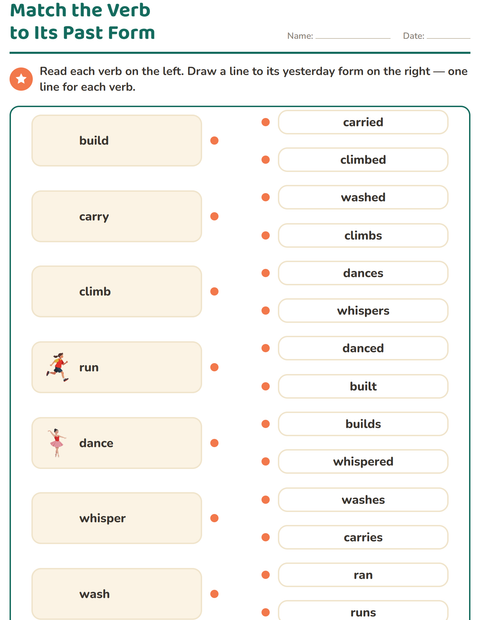 Preview of Verb Forms worksheet for grade 2