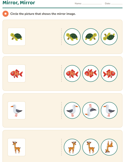 Preview of Visual Discrimination worksheet featuring Animals for kindergarten